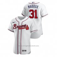 Maglia Baseball Uomo Atlanta Braves Greg Maddux Autentico Bianco