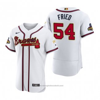 Maglia Baseball Uomo Atlanta Braves Max Fried 2022 Gold Program Autentico Bianco