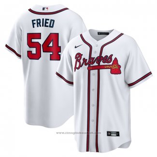 Maglia Baseball Uomo Atlanta Braves Max Fried Replica Home Bianco