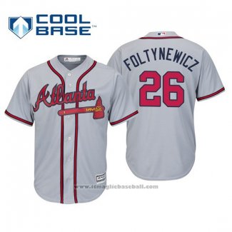 Maglia Baseball Uomo Atlanta Braves Mike Foltynewicz Cool Base Road 2019 Grigio