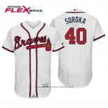 Maglia Baseball Uomo Atlanta Braves Mike Soroka Flex Base Autentico Collezione Home 2019 Bianco