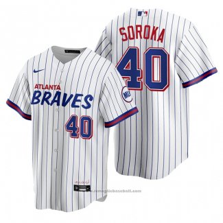 Maglia Baseball Uomo Atlanta Braves Mike Soroka Replica 2021 City Connect Bianco