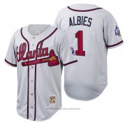 Maglia Baseball Uomo Atlanta Braves Ozzie Albies Cooperstown Collection Autentico Bianco