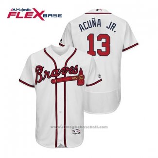 Maglia Baseball Uomo Atlanta Braves Ronald Acuna Jr. Flex Base Autentico Collezione Home 2019 Bianco