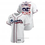 Maglia Baseball Uomo Atlanta Braves Tyler Flowers 2020 Stars & Stripes 4th of July Bianco