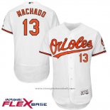 Maglia Baseball Uomo Baltimore Orioles 13 Manny Machado Bianco Flex Base Giocatore