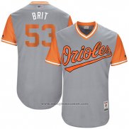 Maglia Baseball Uomo Baltimore Orioles 2017 Little League World Series 53 Zach Britton Grigio