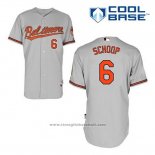 Maglia Baseball Uomo Baltimore Orioles 6 Jonathan Schoop Grigio Cool Base