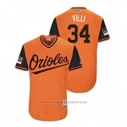 Maglia Baseball Uomo Baltimore Orioles Jonathan Villar 2018 LLWS Players Weekend Villi Orange