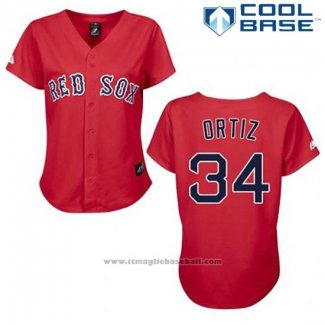 Maglia Baseball Uomo Boston Red Sox 34 David Ortiz Rosso Cool Base