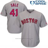 Maglia Baseball Uomo Boston Red Sox 41 Chris Sale Grigio 2017 Cool Base