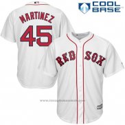 Maglia Baseball Uomo Boston Red Sox 45 Pedro Martinez Bianco Cool Base