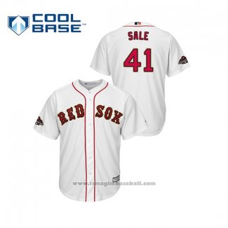 Maglia Baseball Uomo Boston Red Sox Chris Sale 2019 Gold Program Cool Base Bianco