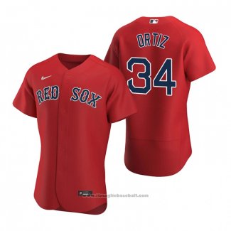 Maglia Baseball Uomo Boston Red Sox David Ortiz Autentico Alternato 2020 Rosso