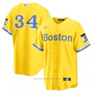 Maglia Baseball Uomo Boston Red Sox David Ortiz Retired City Connect Replica Oro