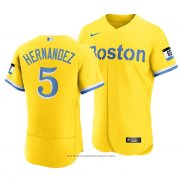 Maglia Baseball Uomo Boston Red Sox Enrique Hernandez 2021 City Connect Autentico Or