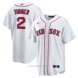 Maglia Baseball Uomo Boston Red Sox Justin Turner Home Replica Bianco Rosso