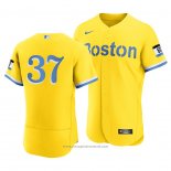 Maglia Baseball Uomo Boston Red Sox Nick Pivetta 2021 City Connect Autentico Or