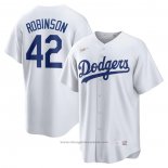 Maglia Baseball Uomo Brooklyn Los Angeles Dodgers Jackie Robinson Primera Cooperstown Collection Bianco