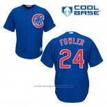 Maglia Baseball Uomo Chicago Cubs 24 Dexter Fowler Blu Alternato Cool Base