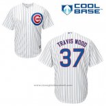 Maglia Baseball Uomo Chicago Cubs 37 Travis Wood Bianco Home Cool Base