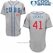 Maglia Baseball Uomo Chicago Cubs 41 John Lackey Autentico Collection Grigio Cool Base