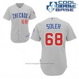 Maglia Baseball Uomo Chicago Cubs 68 Jorge Soler Grigio Cool Base