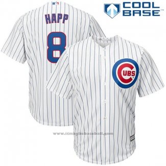 Maglia Baseball Uomo Chicago Cubs 8 Ian Happ Bianco Cool Base