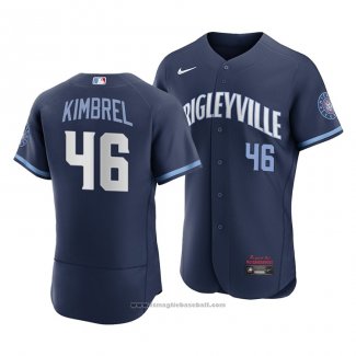 Maglia Baseball Uomo Chicago Cubs Craig Kimbrel 2021 City Connect Autentico Blu