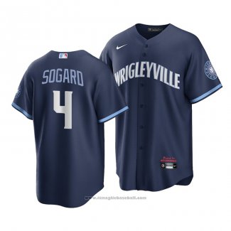 Maglia Baseball Uomo Chicago Cubs Eric Sogard 2021 City Connect Replica Blu