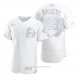 Maglia Baseball Uomo Chicago Cubs Jake Arrieta Award Collection NL Cy Young Bianco