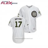 Maglia Baseball Uomo Chicago Cubs Kris Bryant 2018 Memorial Day Flex Base Bianco