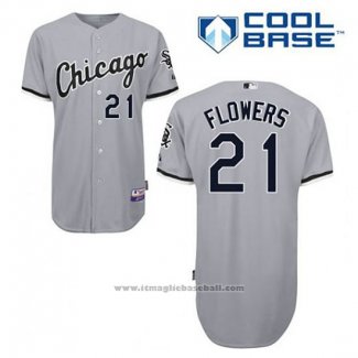 Maglia Baseball Uomo Chicago White Sox Tyler Flowers 21 Grigio Cool Base