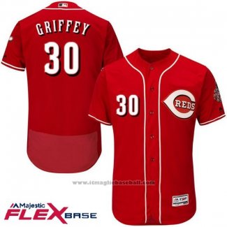 Maglia Baseball Uomo Cincinnati Reds 30 Ken Griffey Autentico Collection Rosso Flex Base