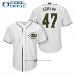 Maglia Baseball Uomo Cincinnati Reds 47 Sal Romano Bianco 2018 Alternato Cool Base