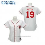 Maglia Baseball Uomo Cincinnati Reds Joey Votto 19 Bianco Cool Base