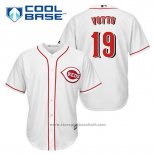 Maglia Baseball Uomo Cincinnati Reds Joey Votto 19 Bianco Home Cool Base