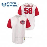 Maglia Baseball Uomo Cincinnati Reds Luis Castillo Throwback 1961 Cool Base Bianco Rosso