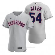 Maglia Baseball Uomo Cleveland Guardians Logan Allen Autentico Road Grigio