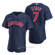 Maglia Baseball Uomo Cleveland Guardians Myles Straw Autentico Alternato Blu