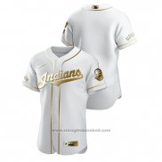 Maglia Baseball Uomo Cleveland Indians Golden Edition Autentico Bianco