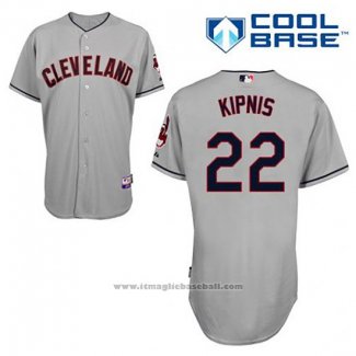 Maglia Baseball Uomo Cleveland Indians Jason Kipnis 22 Grigio Cool Base