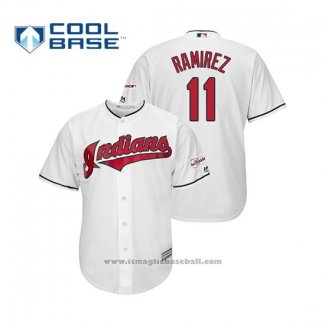 Maglia Baseball Uomo Cleveland Indians Jose Ramirez 2019 All Star Patch Cool Base Bianco