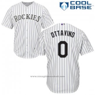 Maglia Baseball Uomo Colorado Adam Ottavino 0 Bianco Cool Base