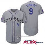 Maglia Baseball Uomo Colorado Rockies Dj Lemahieu 9 Grigio Autentico Collection Flex Base