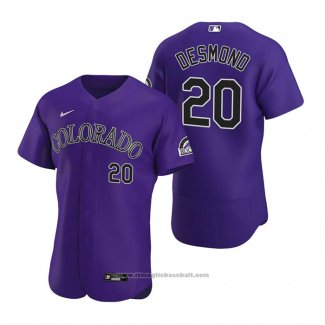 Maglia Baseball Uomo Colorado Rockies Ian Desmond Autentico 2020 Alternato Viola