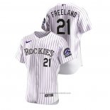 Maglia Baseball Uomo Colorado Rockies Kyle Freeland Authentic Bianco