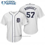 Maglia Baseball Uomo Detroit Tigers 2017 Stelle e Strisce Francisco Rodriguez Bianco Cool Base