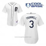 Maglia Baseball Uomo Detroit Tigers Alan Trammell 3 Bianco Home Cool Base