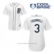 Maglia Baseball Uomo Detroit Tigers Alan Trammell 3 Bianco Home Cool Base